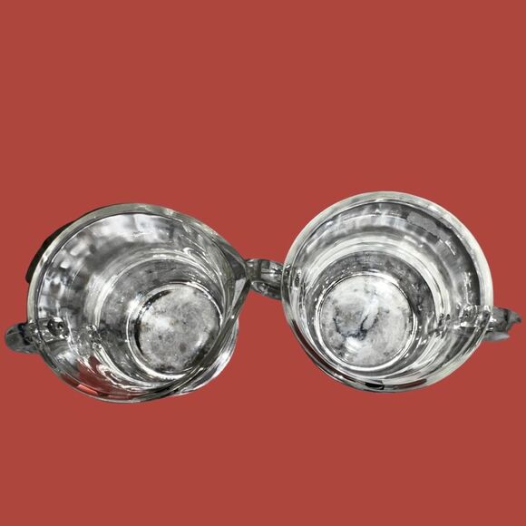 Vintage 1950's Barlett-Collins Hand-Painted Glass Creamer & Sugar Bowl - Picture 5 of 6